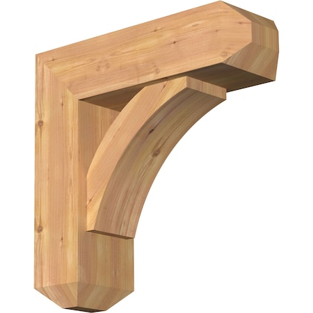 Ekena Millwork Thorton Craftsman Smooth Bracket w/ Offset Brace, Western Red Cedar, 7 1/2"W x 24"D x 24"H BKT0806X24X24THR04SWR
